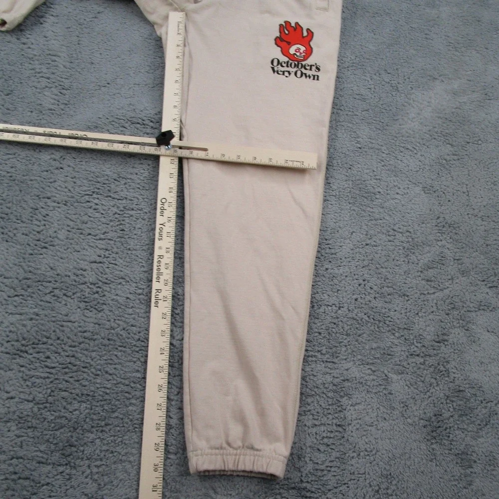 OVO Octobers Very Own Tan Skull Flame Sweatpants Mens Large Made in Canada